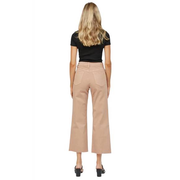 NEW MICA DENIM chromatic high rise crop jean in brown sugar - Picture 3 of 5